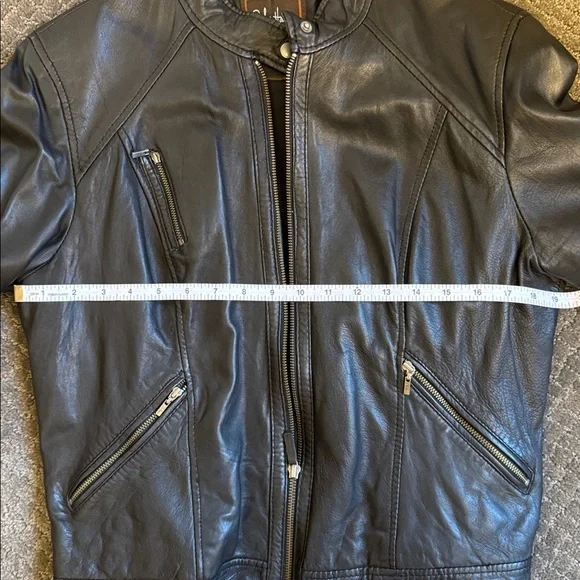Cole Haan Black Leather Jacket - Picture 6 of 7
